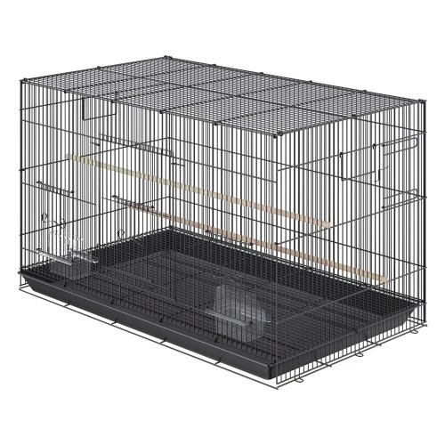 VEVOR Paukščių narvas 504CD su stovu ant ratukų ir padėklu, plienas, 76 x 46 x 45 cm