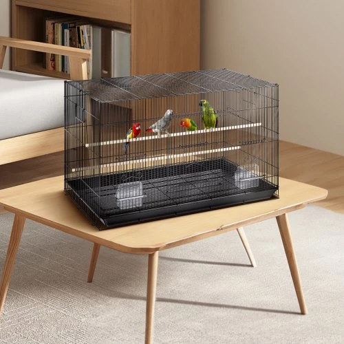 VEVOR Paukščių narvas 504CD su stovu ant ratukų ir padėklu, plienas, 76 x 46 x 45 cm