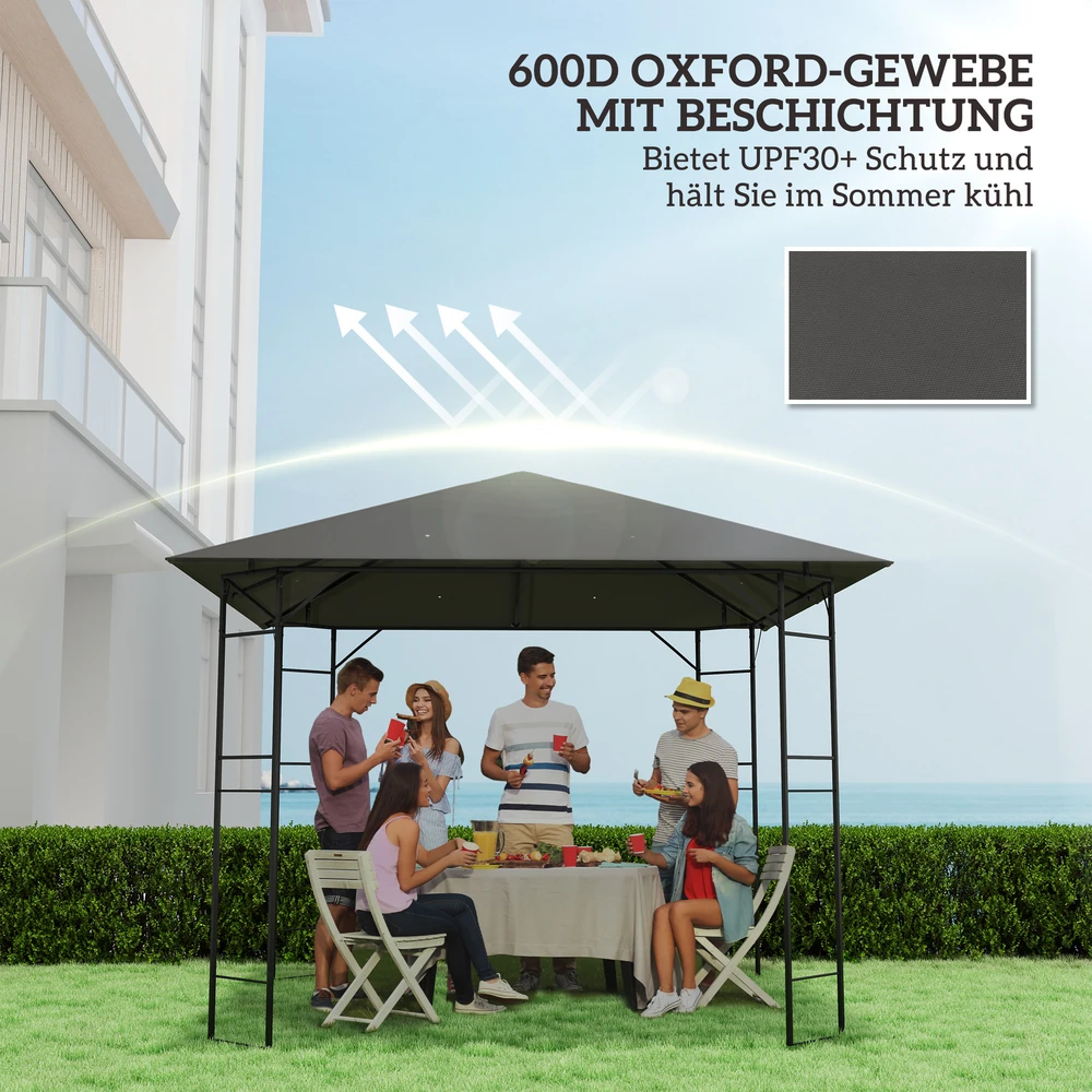 Aosom Pavėsinės keičiamas stogas 3 x 3 m, pilkas, Oxford audinys
