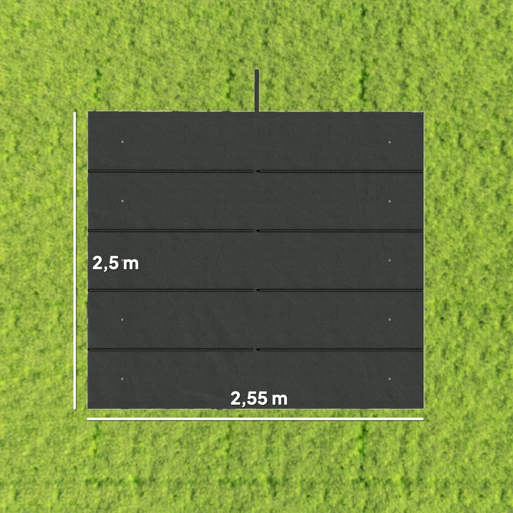 Aosom Pavėsinės pakaitinis stogo tentas 3 x 3 m, tamsiai pilkas, 250 x 255 cm
