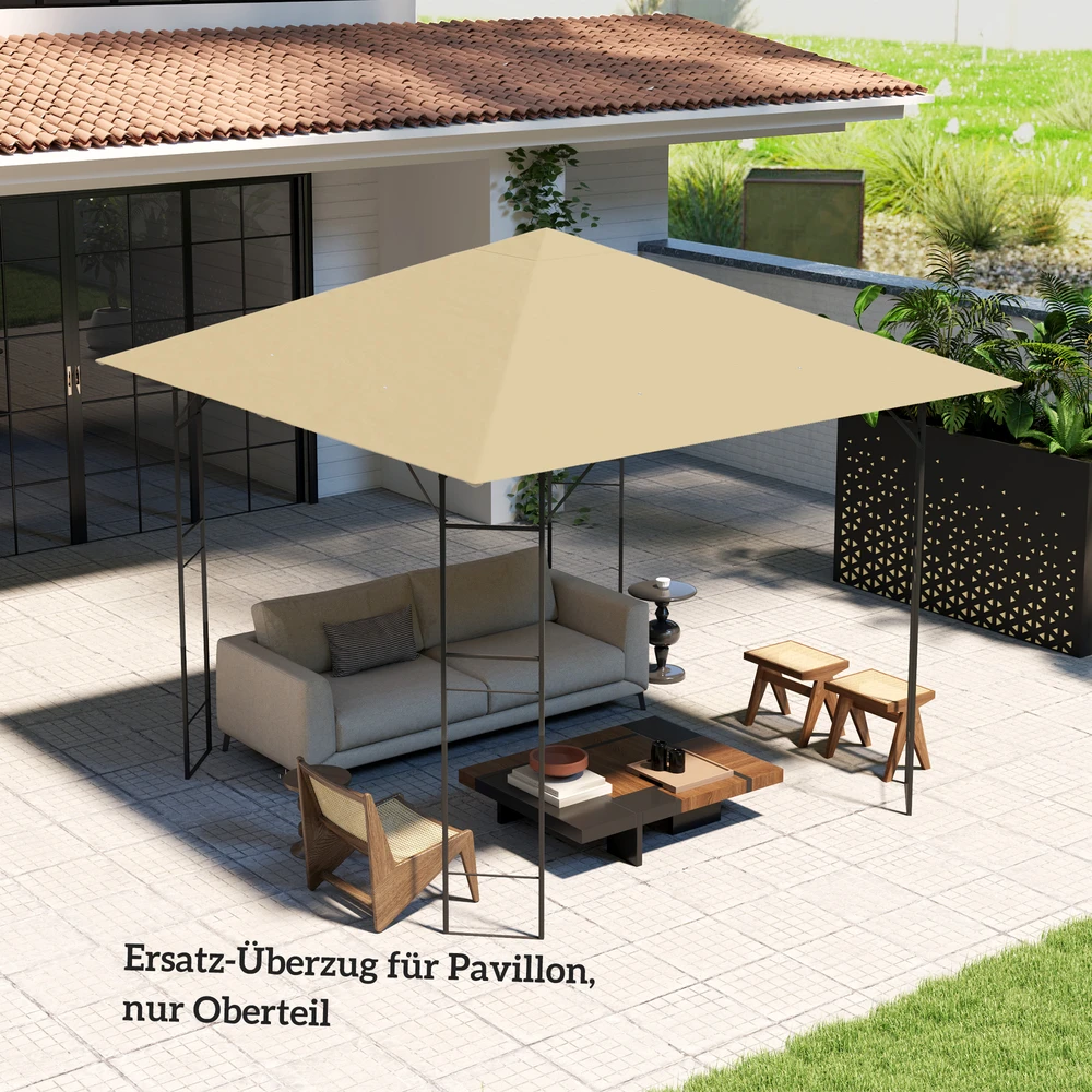 Aosom Pavėsinės stogas 3 x 3 m, smėlio spalvos, 01-0867 serija