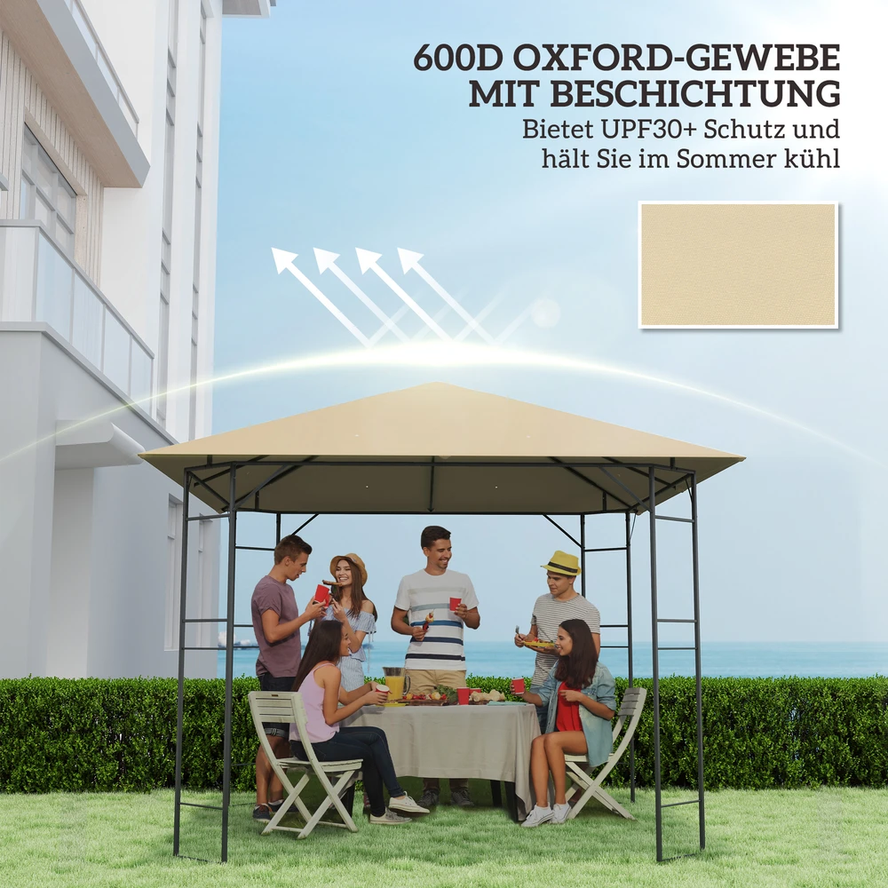 Aosom Pavėsinės stogas 3 x 3 m, smėlio spalvos, 01-0867 serija