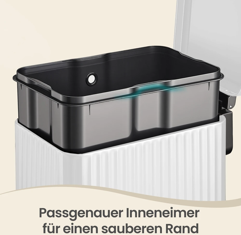 Koduva Pedalinis virtuvės šiukšliadėžė 50 l su „soft-close“ dangčiu, plieninė, balta