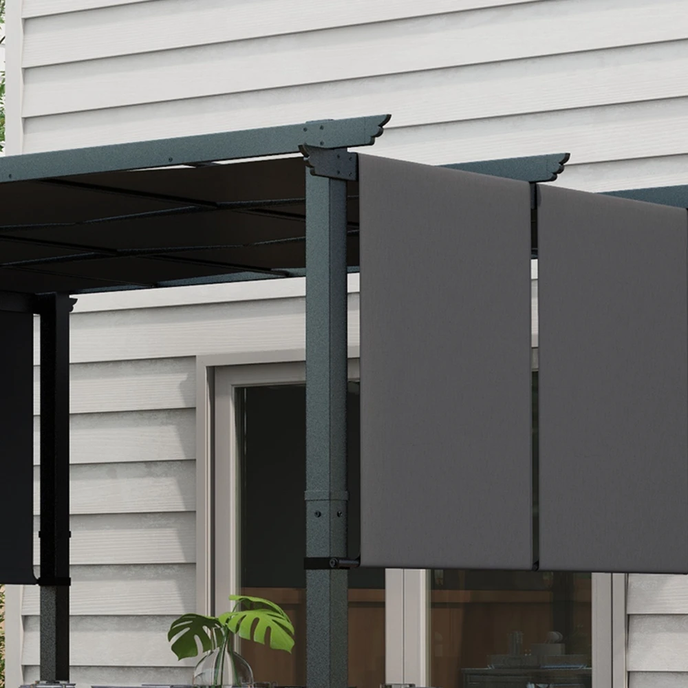 Koduva Pergola su ištraukiamu stogeliu, tume pilka, 3 x 3,5 m