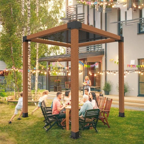 Koduva Pergolos laikiklių rinkinys VEVOR, 8 vnt., 3 krypčių, 142 x 142 mm, anglinis plienas