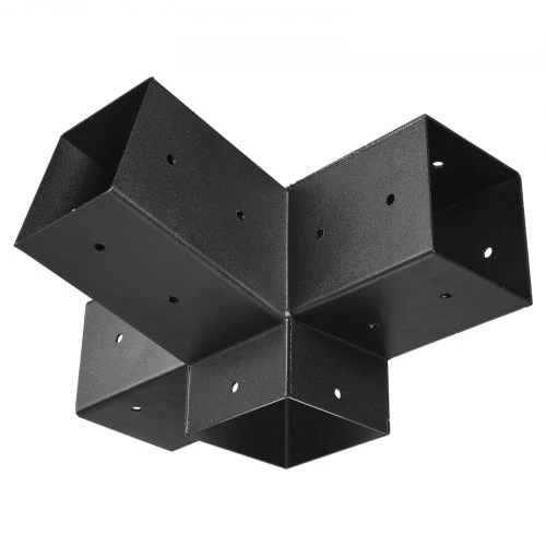Koduva Pergolos laikiklių rinkinys VEVOR SSAE3, 3 vnt., 4 krypčių, 92 x 92 mm sijoms, anglinis plienas
