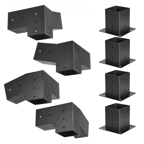 Koduva Pergolos laikiklių rinkinys VEVOR SSAC8, 8 vnt., anglinis plienas, 92 x 92 mm sijoms