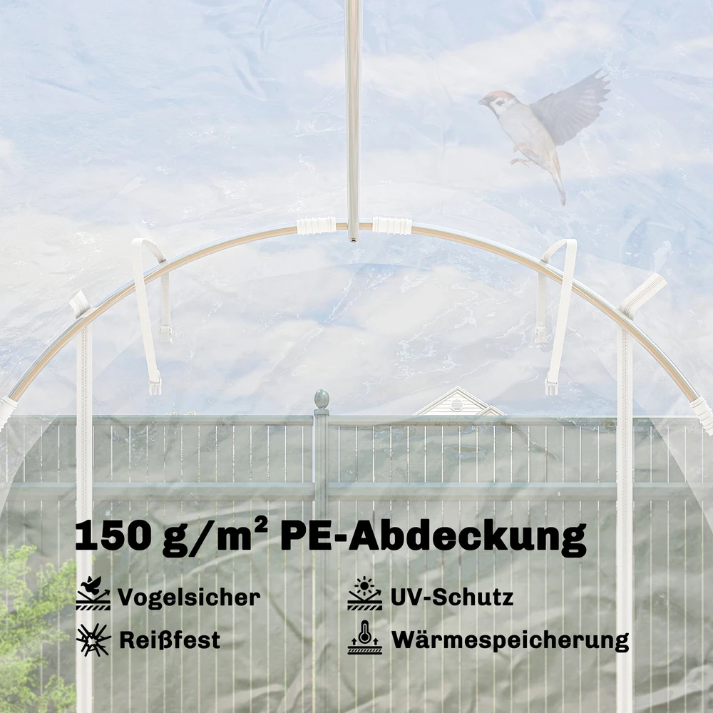 Aosom Pėsčiasis polietileninis šiltnamis, 195 x 295 x 195 cm, skaidrus