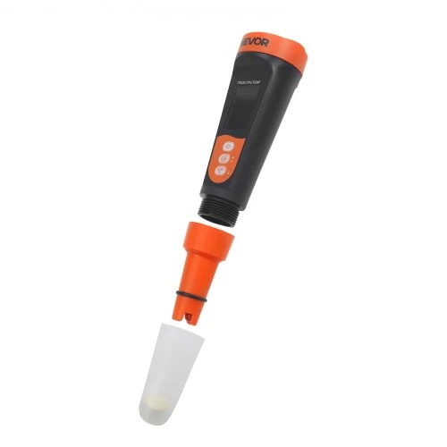 Koduva pH matuoklis VEVOR MF02, ABS plastikas, oranžinė / juoda, 19 x 4 x 4 cm