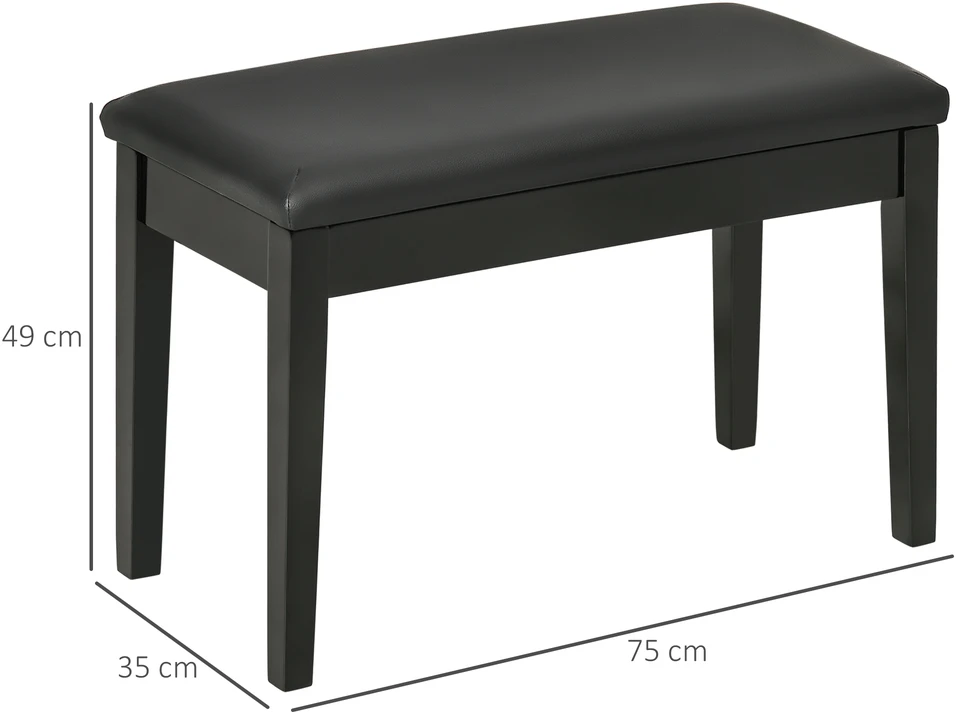 Aosom Pianino suolelis 1 asmeniui, juodas, 75 x 35 x 49 cm