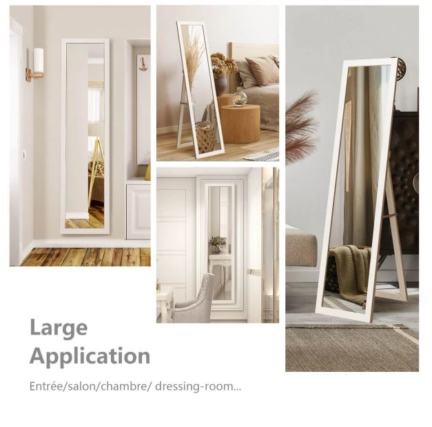 Promotion Pilno Dydžių Laisvai Stovintis Veidrodis 155x37 cm, Baltas Spalvos