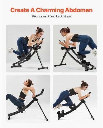 VEVOR Pilvo preso treniruoklis t700, sulankstomas, reguliuojamas, anglinis plienas, iki 200 kg