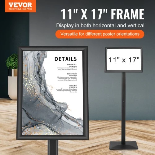VEVOR Plakato stovas SW-05, reguliuojamas, juodas, 42 x 29,7 cm