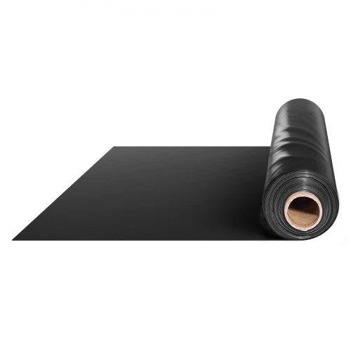 VEVOR Plastikinė plėvelė, juoda, 3,05 x 30,48 m, 0,15 mm