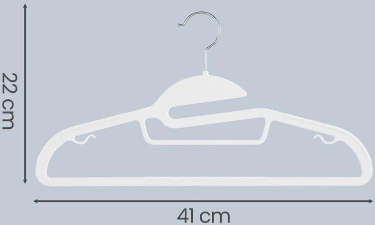 Koduva Plastikinės drabužių pakabos, 50 vnt., baltos, ABS plastikas, 41 x 22 cm