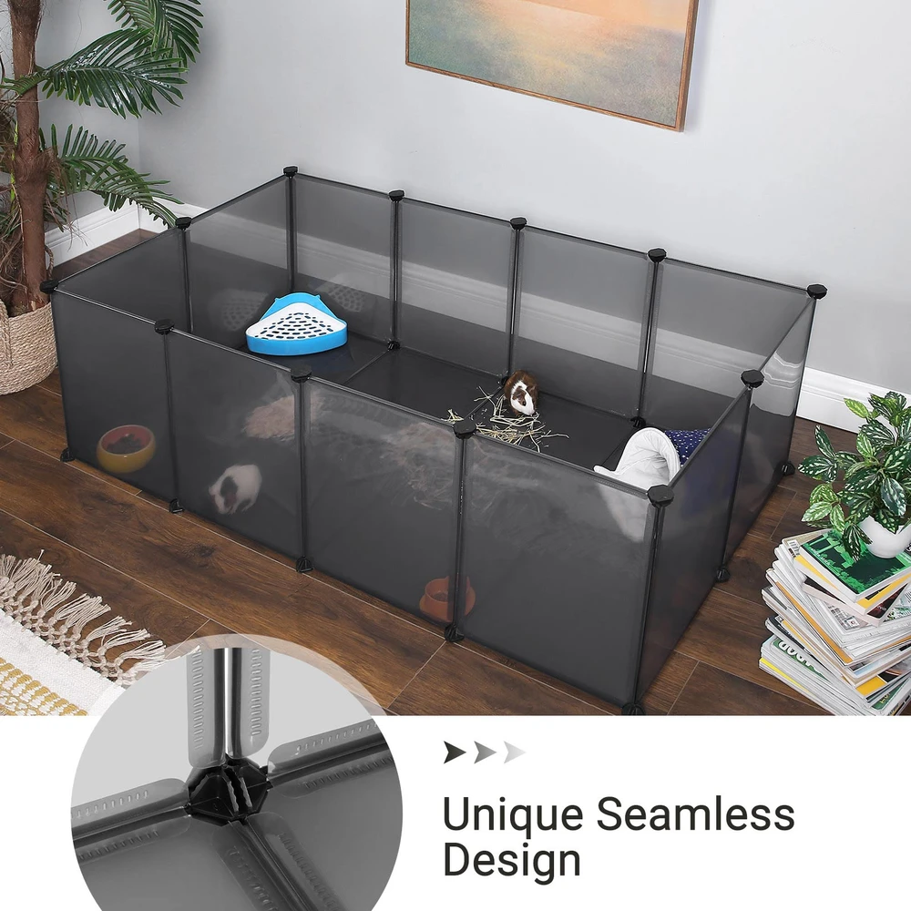 Koduva Plastikinis aptvaras smulkiems gyvūnams su dugno plokštėmis, pilkas, 143 x 73 x 46 cm