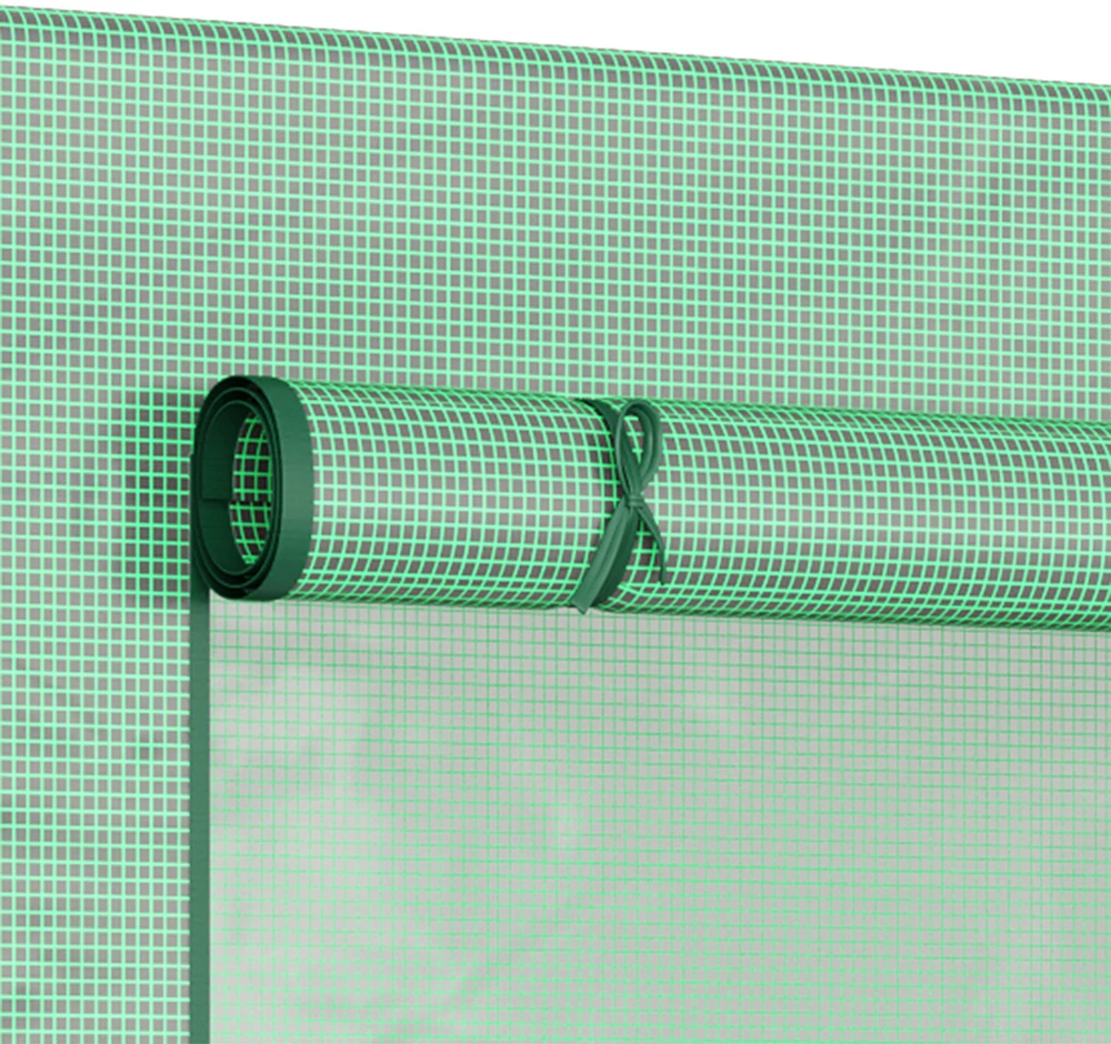 Aosom Plastikinis šiltnamis su rakinamomis durimis, žalias, 200 x 76 x 150/168 cm