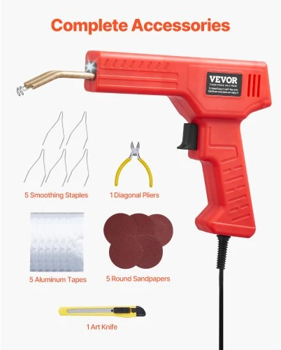 VEVOR Plastiko suvirinimo pistoletas H-50, 100 W, su 800 kabėmis, 23 x 16 x 4 cm