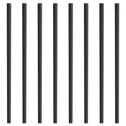 VEVOR Plokšti terasos turėklų balustrai, aliuminis, matinė juoda, 75 cm, 51 vnt.