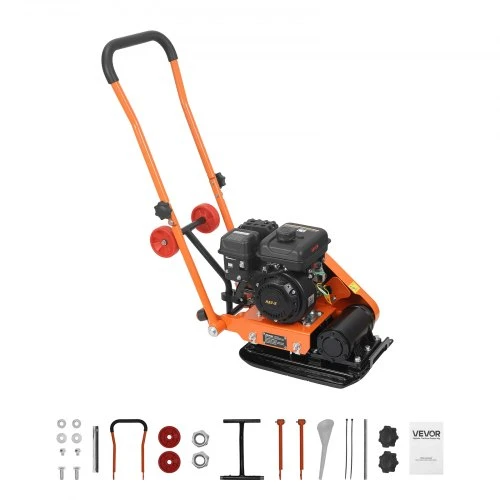 Koduva Plokštinė vibroplokštė VEVOR HZR40, 1,49 kW, 79 cc, juoda / oranžinė, 88 x 36 x 94 cm