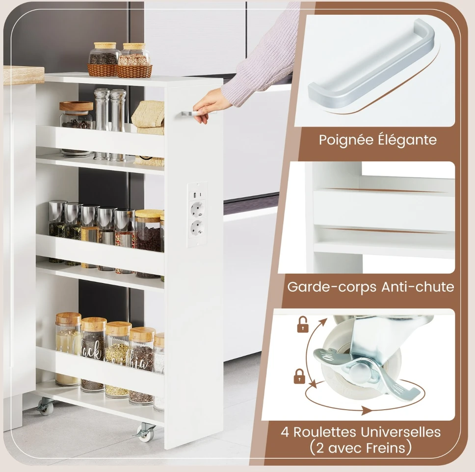 Promotion Plonas 20 cm baltos laikymo vežimėlis su įkrovimo stotele