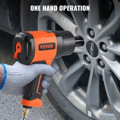 VEVOR Pneumatinis smūginis veržliasukis, 1,3 cm pavara, iki 1894,6 Nm, su 11 dalių CR-V plieno galvučių rinkiniu ir dėklu