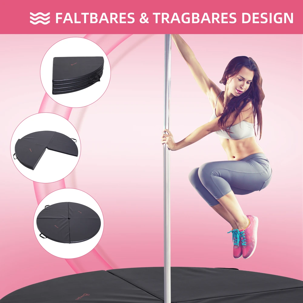 Aosom Pole dance kilimėlis, 150 cm, juodas