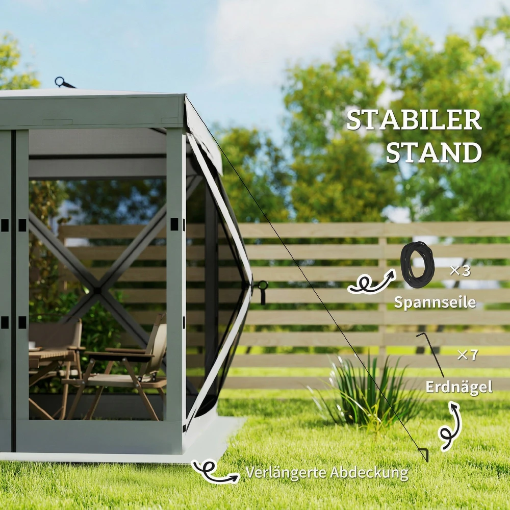 Aosom Pop-up pavėsinė 1,85 x 1,85 m, tamsiai pilka, su 4 tinklelinėmis šoninėmis sienelėmis, krepšiu
