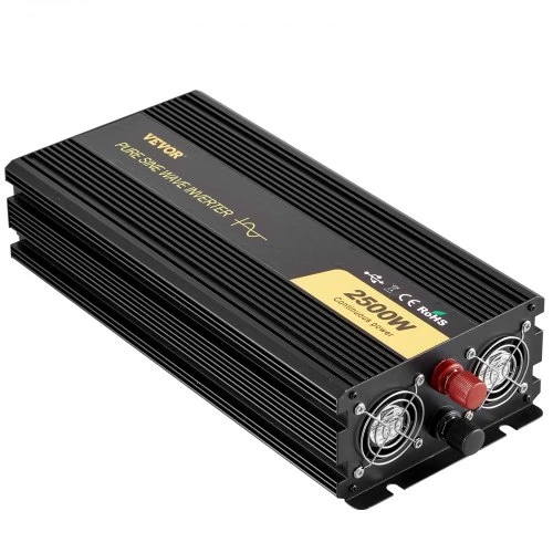 VEVOR Power inverter GYS-2500W, 2500 W, DC 12 V į AC 230 V, su LCD ir nuotolinio valdymo pultu