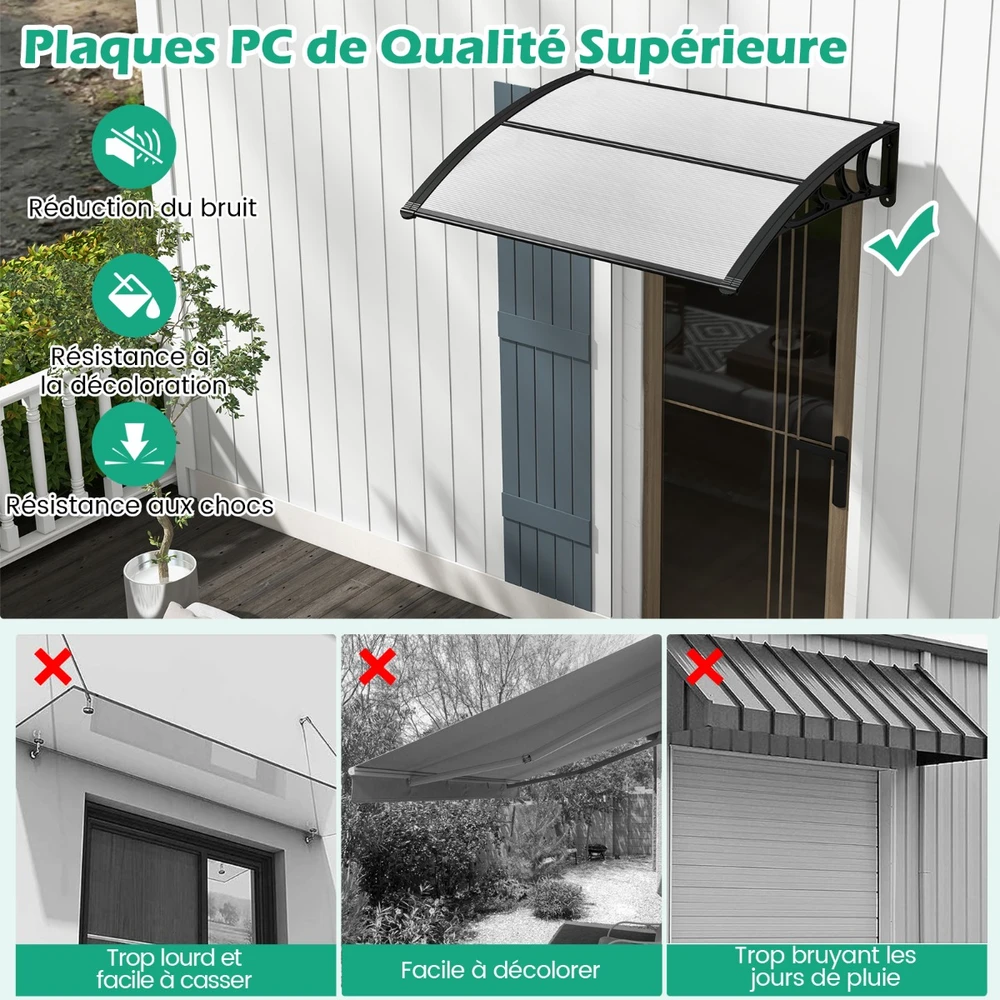 Promotion Priešdurų stogelis 122x99 cm pilkas spalvos