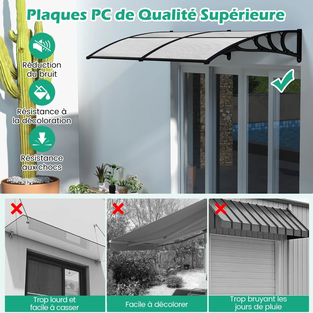Promotion Priešdurų stogelis 199x99 cm pilkas spalvos