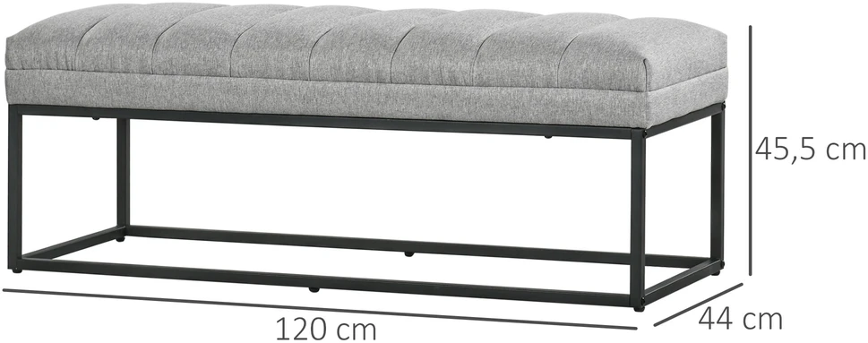 Aosom Prieškambario suoliukas, šviesiai pilkas, 120 x 44 x 45,5 cm