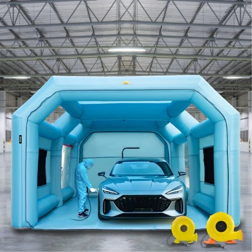 VEVOR Pripučiama dažymo palapinė automobiliui, 8,5 x 4,6 x 3 m, filtravimo sistema, 2 pūstuvai