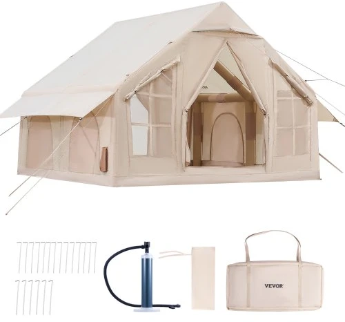 Koduva Pripučiama palapinė VEVOR ZJTM1360, smėlio spalvos, 3 x 3 x 2,3 m