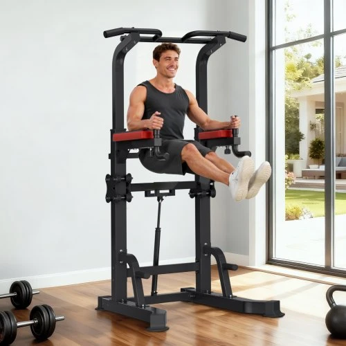 VEVOR Prisitraukimų stovas SJ82, iki 150 kg, reguliuojamas aukštis 185-220 cm