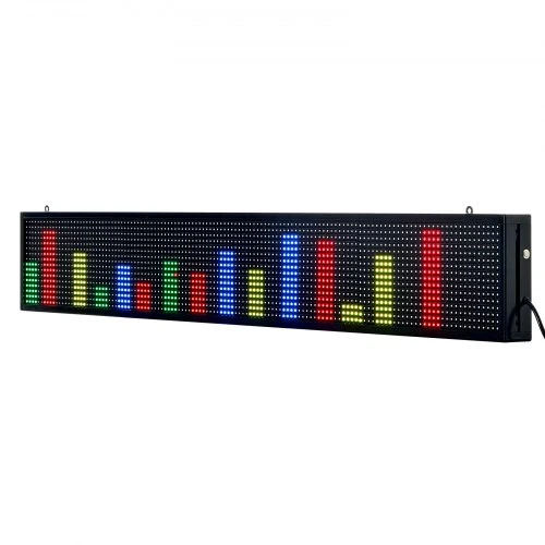 Koduva Programuojama LED iškaba VEVOR P10, lankstus skaitmeninis slenkantis ekranas, pilnų spalvų, 131 x 19 cm
