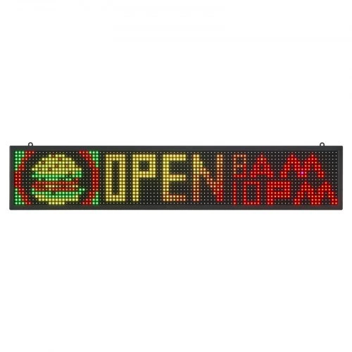 Koduva Programuojama slenkanti LED iškaba VEVOR P10, pilnų spalvų, 99 x 19 cm