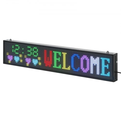 Koduva Programuojama slenkanti LED iškaba VEVOR P10, pilnų spalvų, 99 x 19 cm