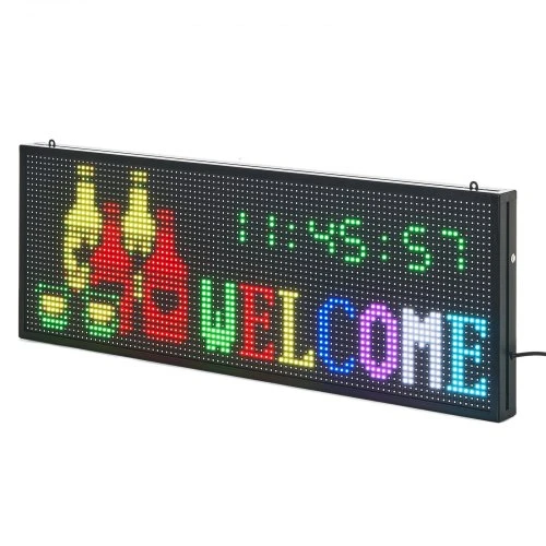VEVOR Programuojamas LED ženklas P10, pilnų spalvų, 99 x 35 cm