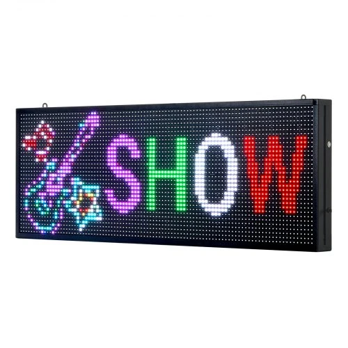 VEVOR Programuojamas LED ženklas P10, pilnų spalvų, 99 x 35 cm
