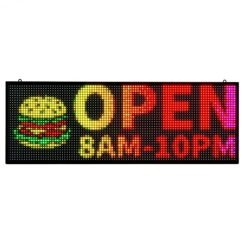 VEVOR Programuojamas LED ženklas P10, pilnų spalvų, 99 x 35 cm
