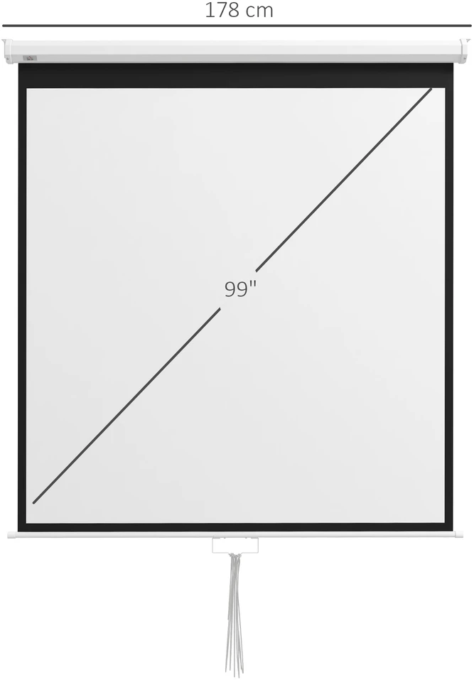 Projektorius Aosom Projektoriaus ekranas 178 x 178 cm, 99 col. 1:1, baltas