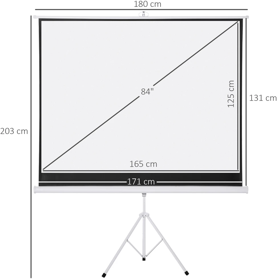 Projektorius Aosom Projektoriaus ekranas 4:3 formato, baltas, 171 x 131 cm