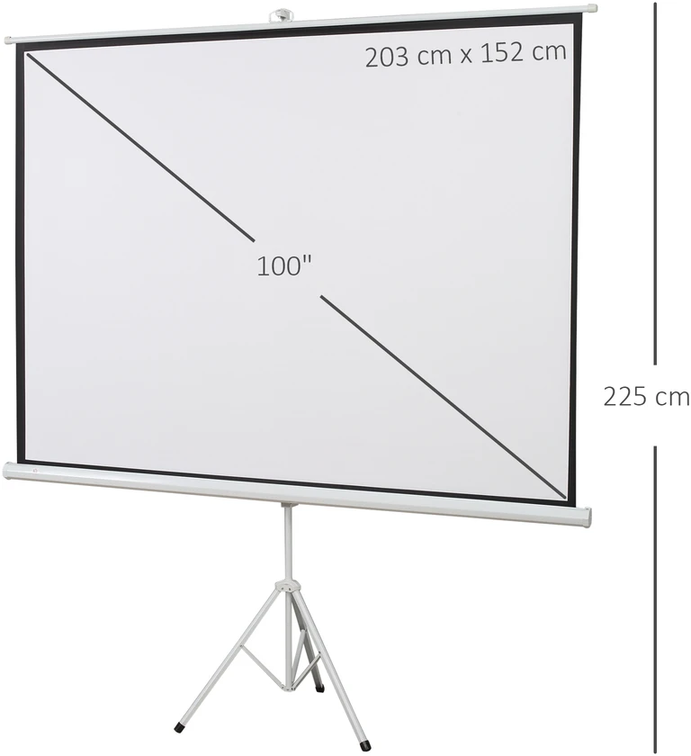 Projektorius Aosom Projektoriaus ekranas 4:3 formato, baltas, 203 x 152 cm