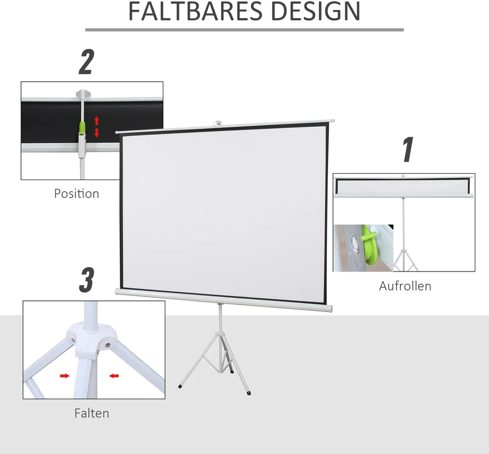 Projektorius Aosom Projektoriaus ekranas 4:3 formato, baltas, 203 x 152 cm