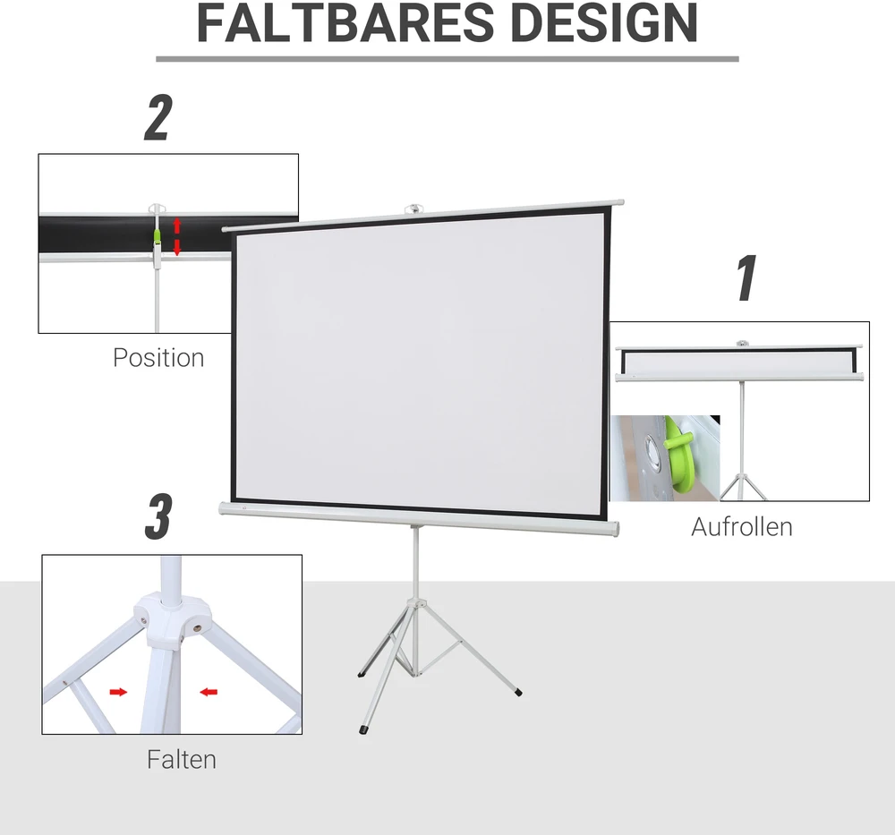 Projektorius Aosom Projektoriaus ekranas 4:3 formato, baltas, 171 x 131 cm