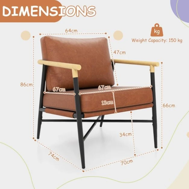 Promotion PU Odos Akcentinis Kėdė su Pagalve