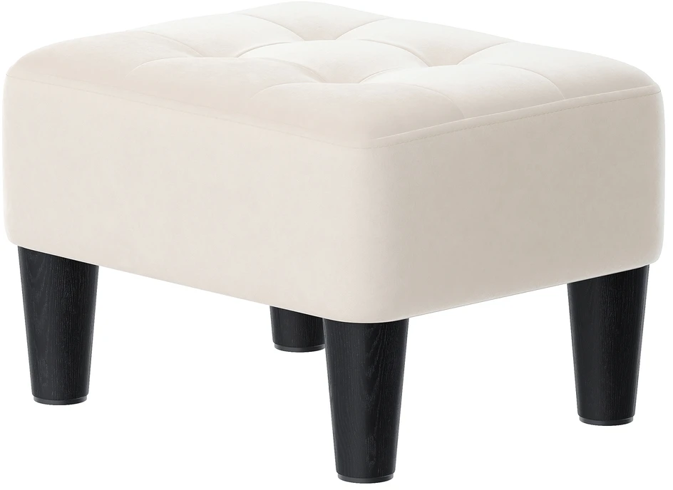 Koduva Pufas kojoms su aksominiu paviršiumi, 40 x 32 x 26 cm, beige-juodas, iki 150 kg