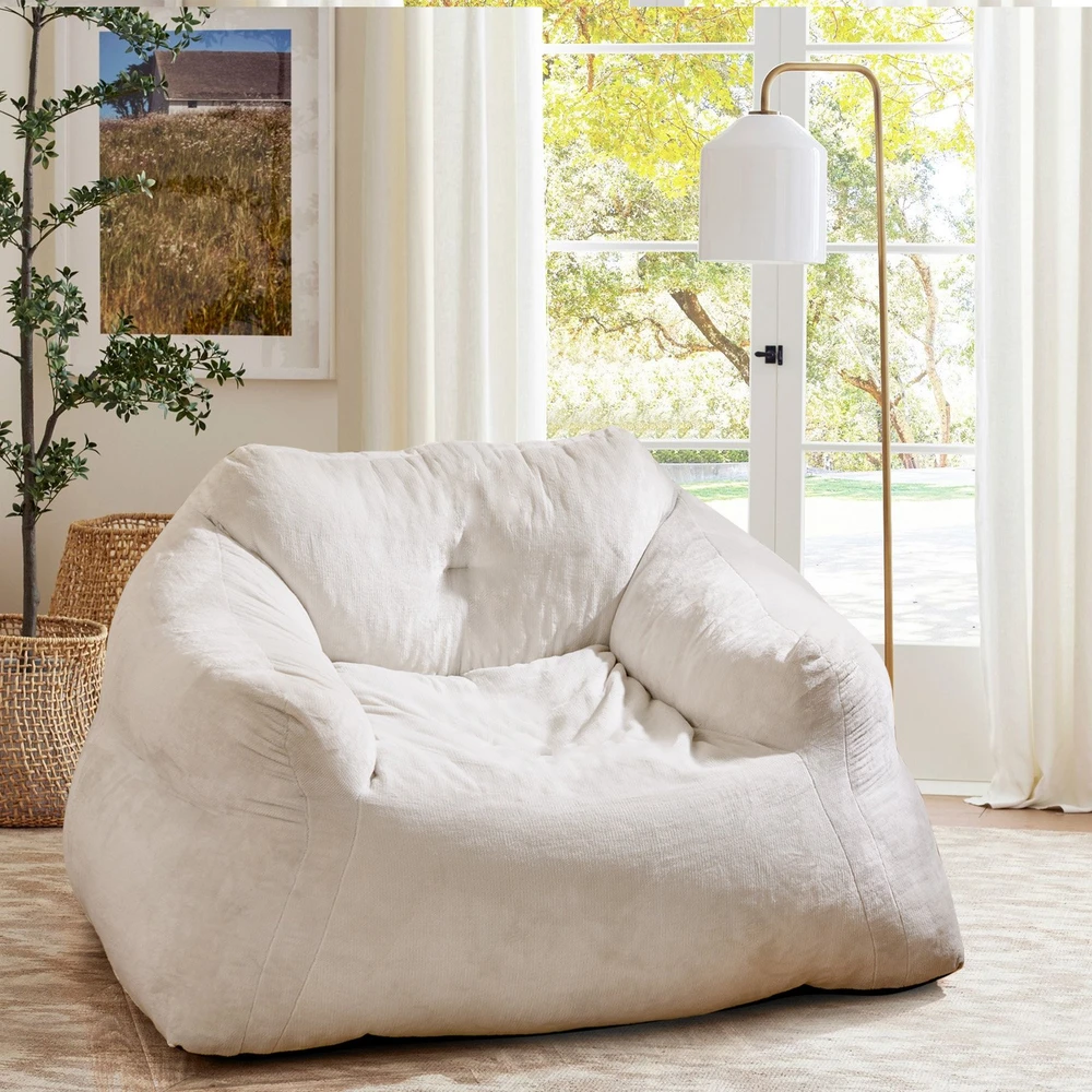 Promotion Pufas krėslas, smėlio spalvos, ultra-soft velvet