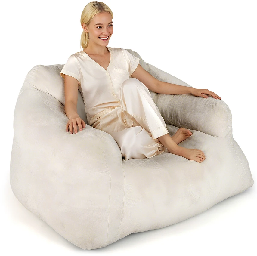 Promotion Pufas krėslas, smėlio spalvos, ultra-soft velvet